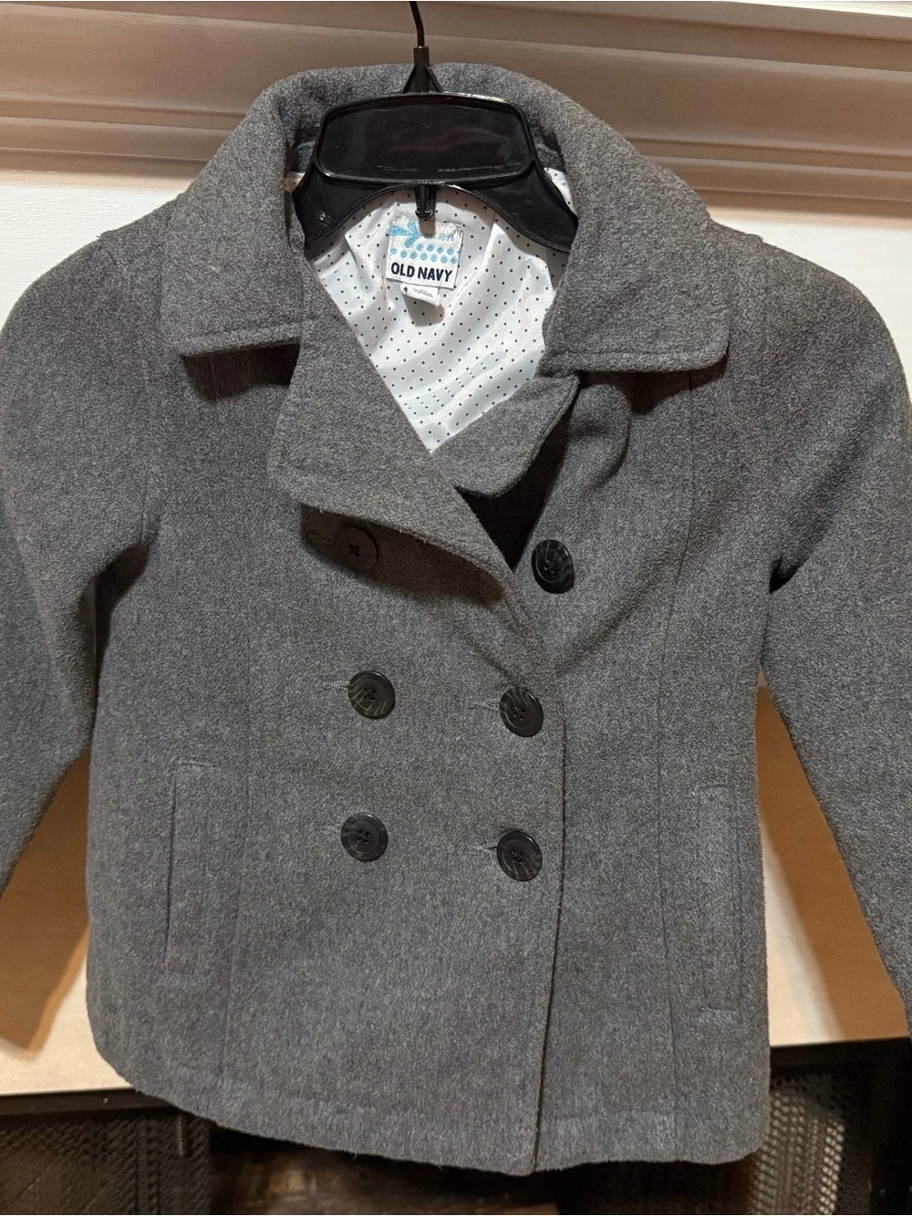 Old Navy Boys Gray Double-Breasted Peacoat